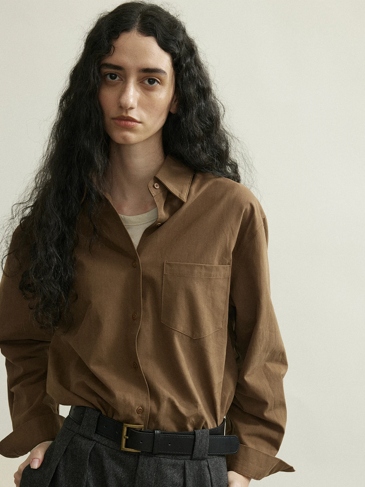 

Moofeel Pure Cotton Long Sve irt, внутренняя одежда, многослойный осенне-зимний новый топ с текстурой для поездок на работу, смягчатый топ, женская мода