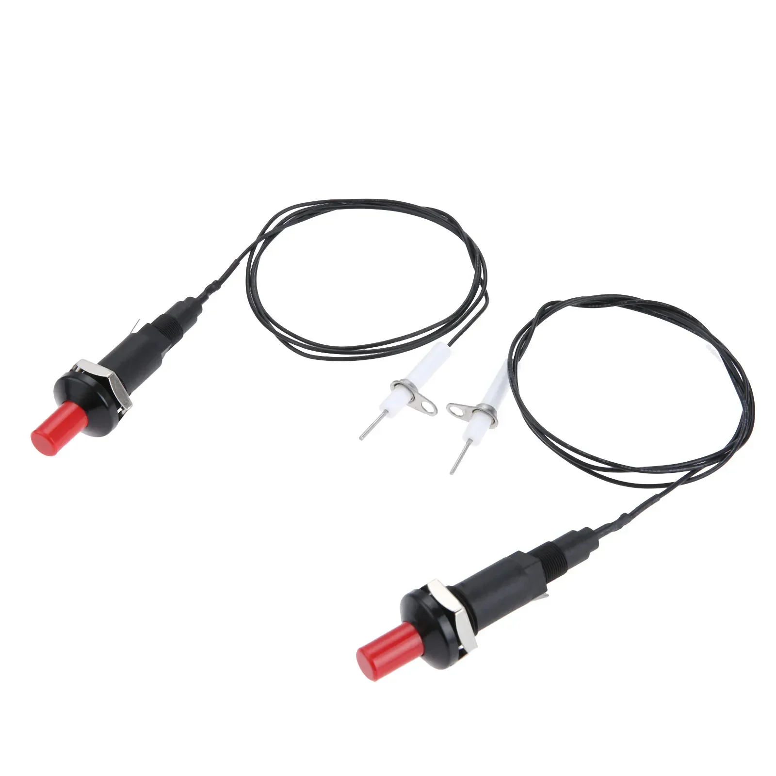 

2 Pcs Piezo Spark Ignition Set Piezo Igniter with Spark Electrode 200 Degree Resistance 1m Long Wire for Gas Grill Stove Heaters