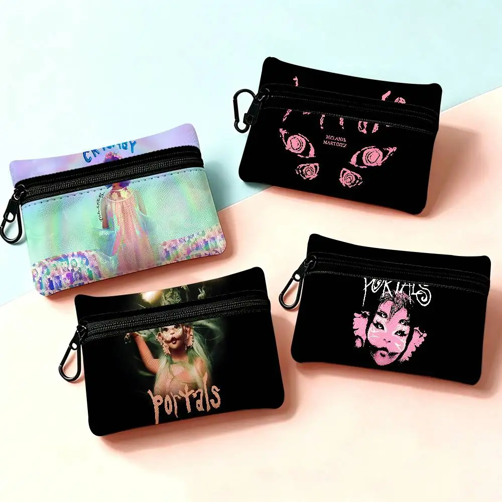 Melanie Martinez Singer Portable Oxford Fabric Mini Wallet Carabiner Design Small Coin Bag For Cards Keys Earphones
