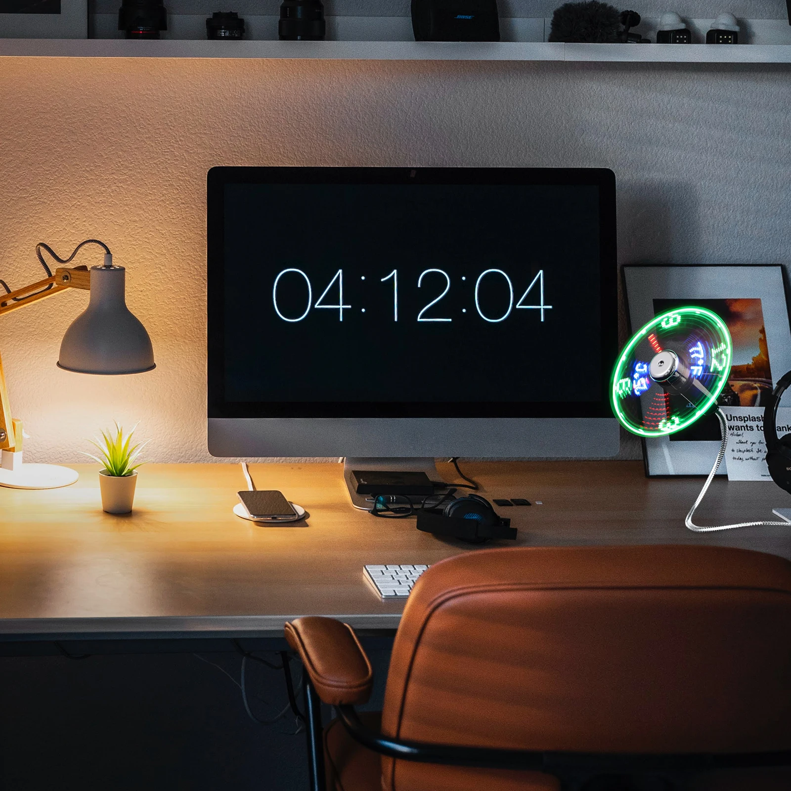 

Mini Usb Led Clock Temperature Display Portable Cooling Accessory Lightweight Durable Pvc Aluminum For Gifts Valentine Christmas