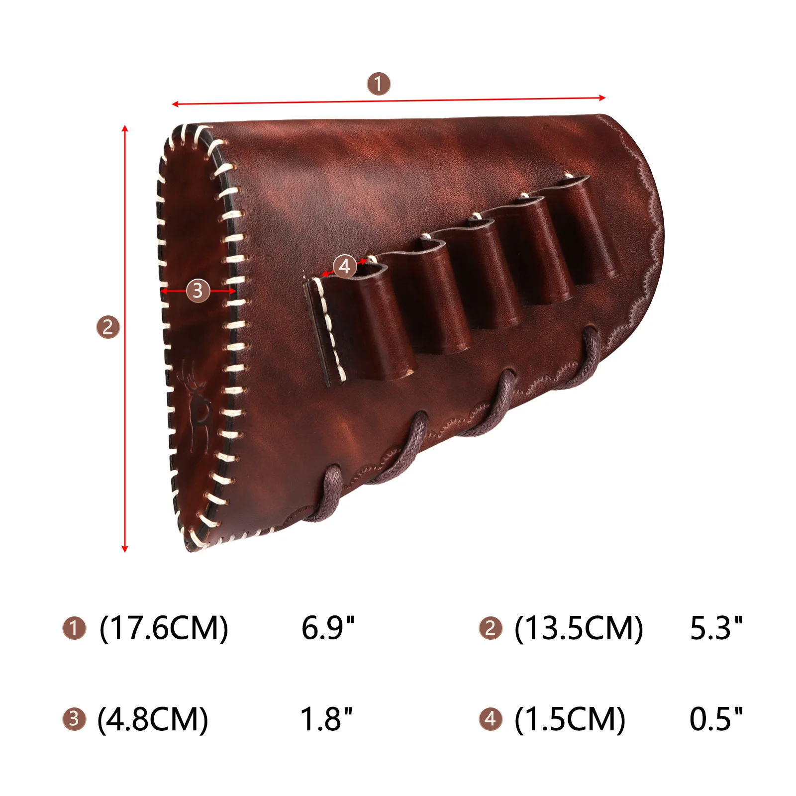 Tourbon Hunting Accessories Genuine Leather Rifle Gun Butt Stock Cheek Rest 12 Gauge Ammo Shells Cartridges Recoil Pad