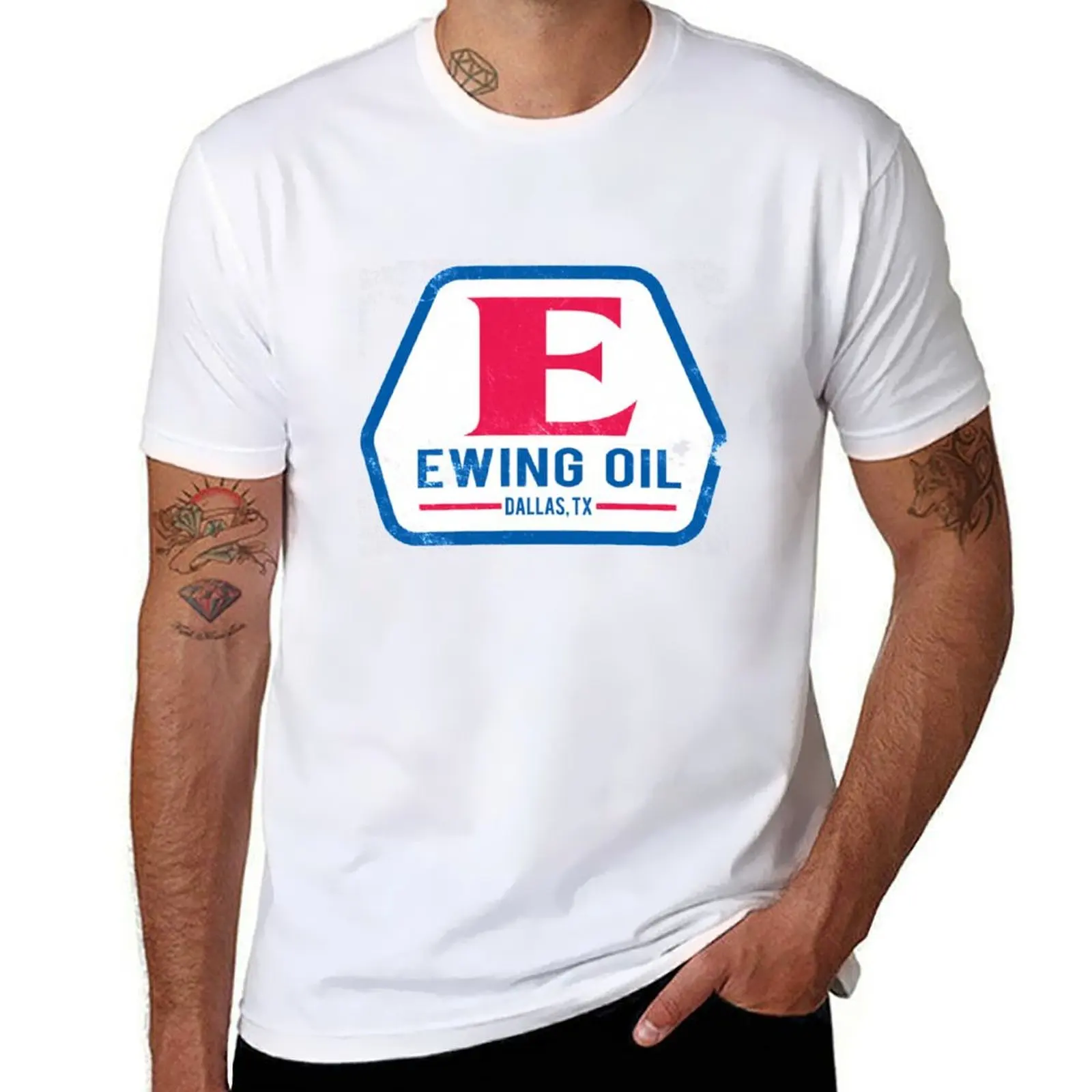 

Ewing Oil, distressed shirt T-Shirt t shirts for man cotton man t shirt graphic T-Shirt