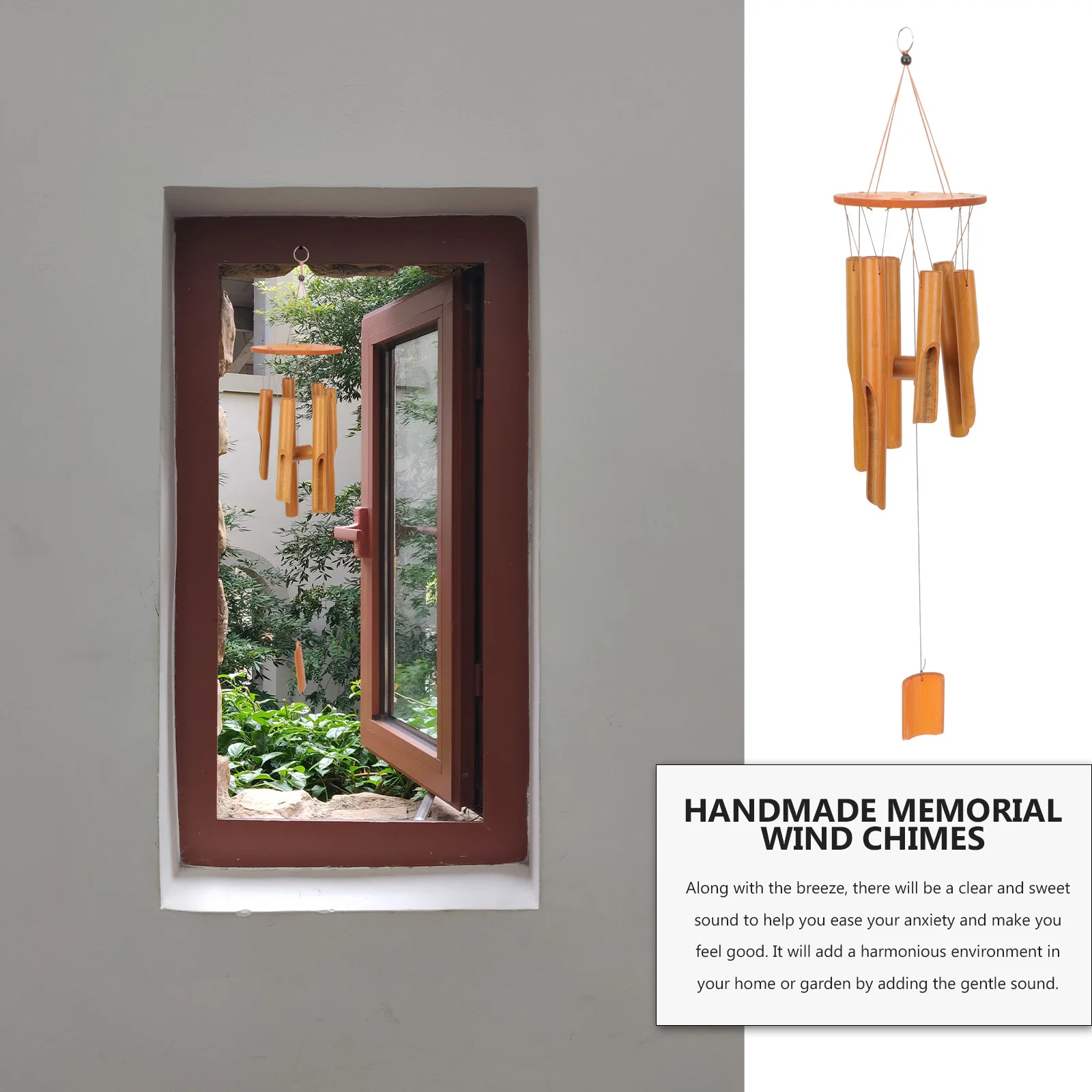 الخيزران الرياح الرنين شنقا الحرف اليدوية لحديقة ساحة الفناء في الهواء الطلق ديكور الرياح جرس النمط الصيني