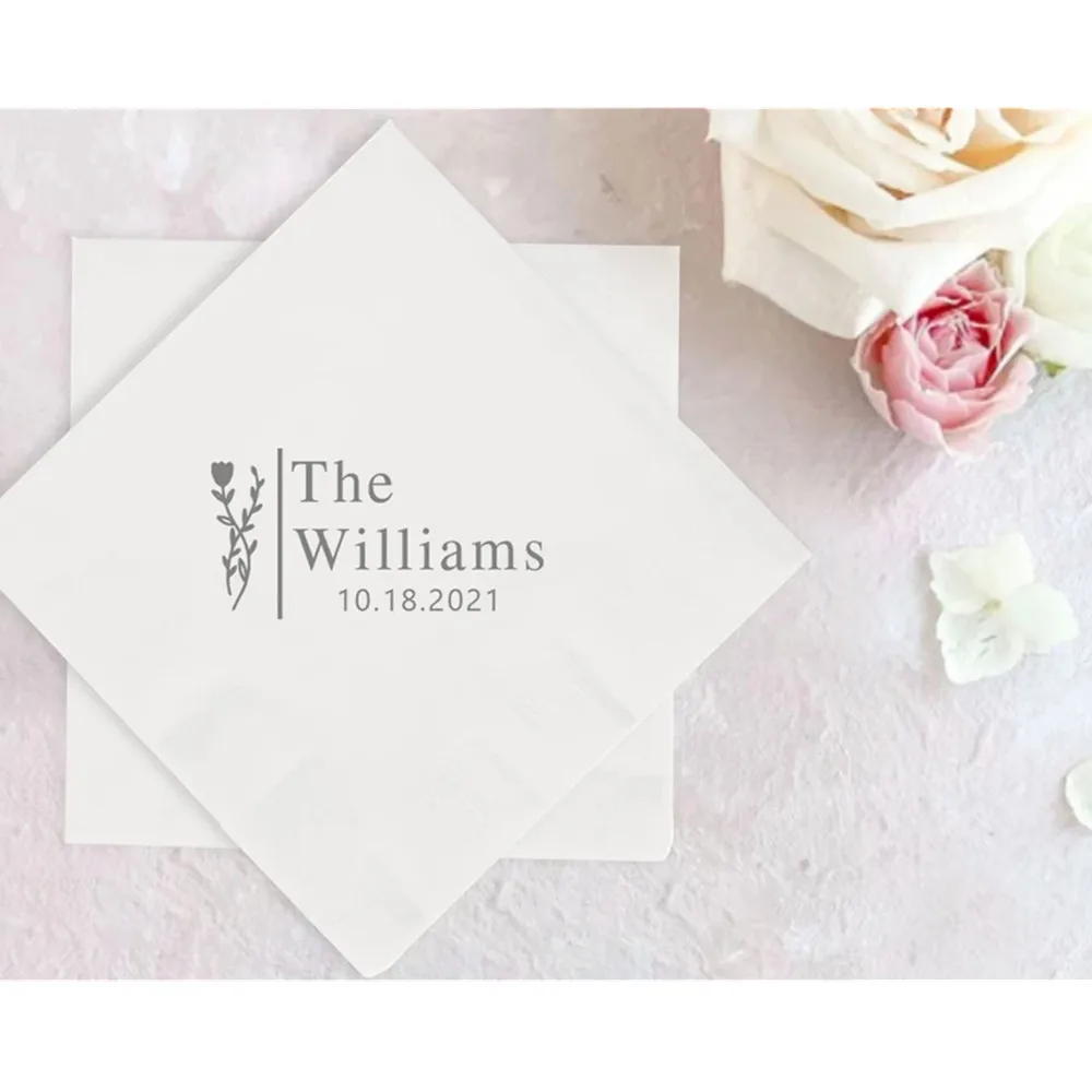 

50PCS Fall Wedding Beverage Napkins, Fall Wedding Beverage Napkins as Favors, Personalized Napkins for Fall Weddings, Customized