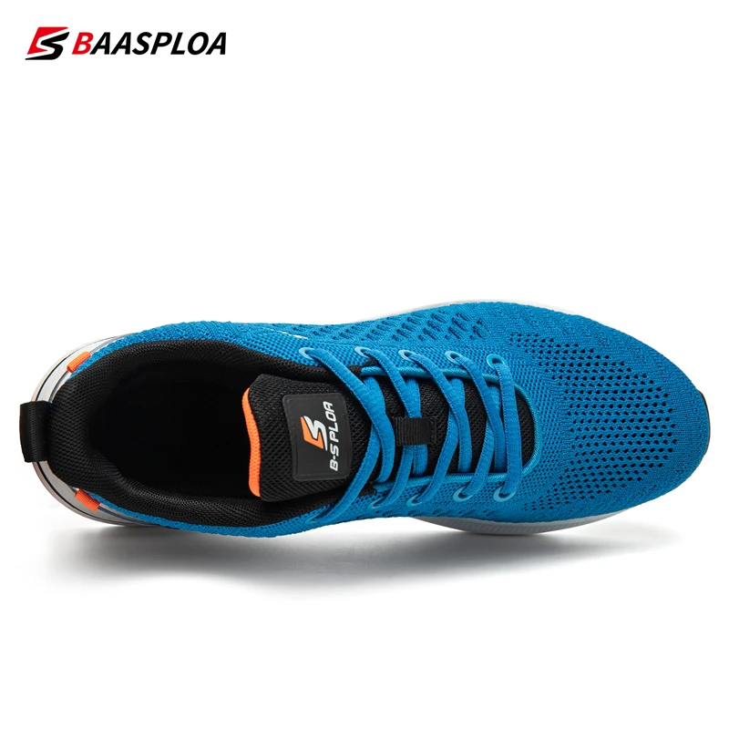 Baasploa Men\'s Running Shoes New Fashion Lightweight Mesh Breathable Walking Shoes Male Outdoor Casual Lace-Up Sports Shoes