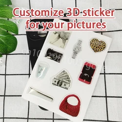 DlY custom 3D phone case dome epoxy sticker personalized resin ipad label popular decorative crystal gel logo jelly cute shapes