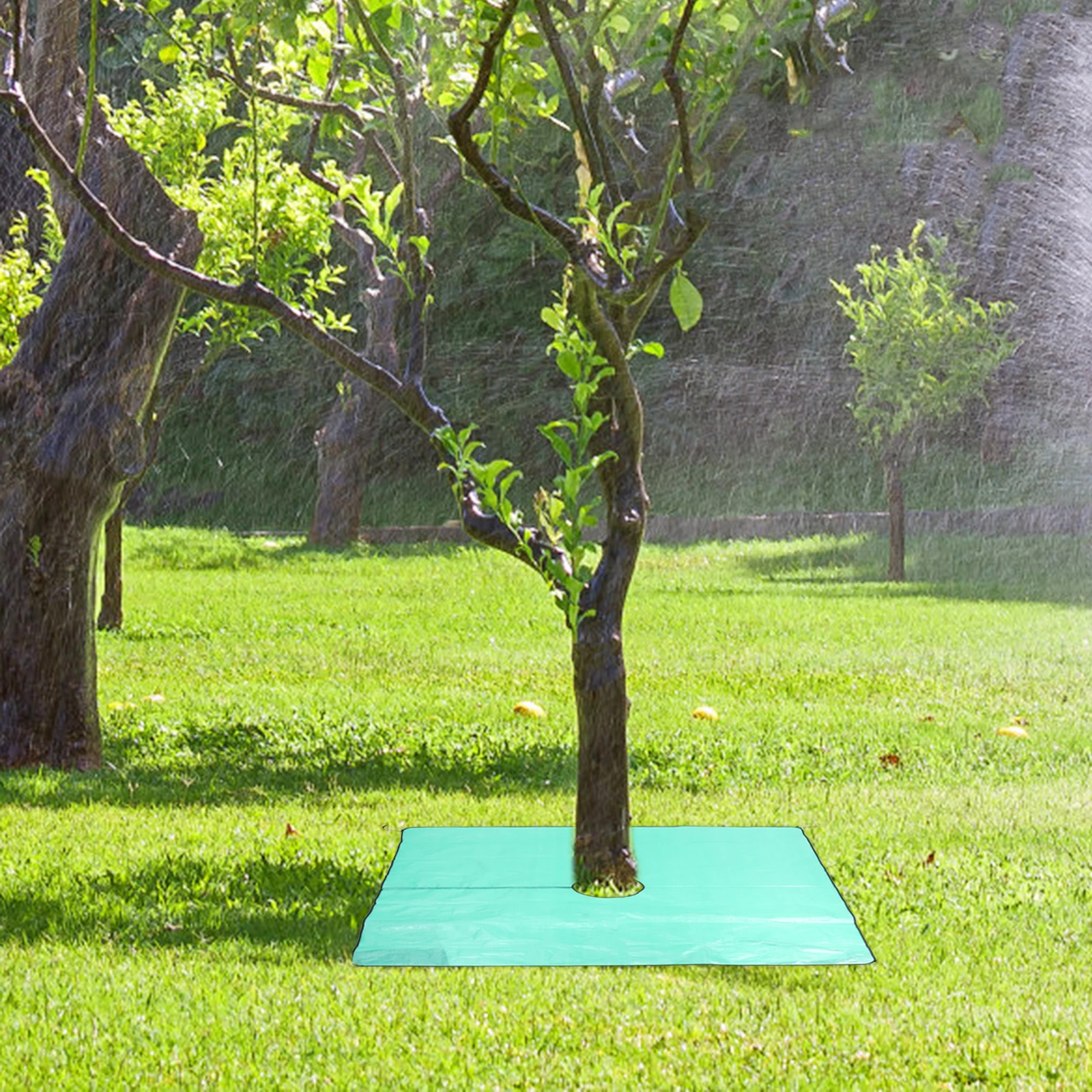

1pc Tree Trimming Tarps Heavy Duty Waterproof Large Pruning Garden Leaf Cleanup Lawn Care Tarp With Cutout For Trees Outdoor