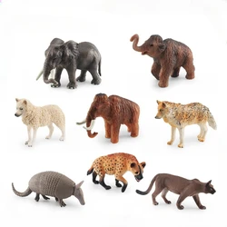 Simulation Wild Forest Animals Action Figure African Elephants Mammoths Arctic Wolves Hyenas Armadillos Cougar Models Toys Decor