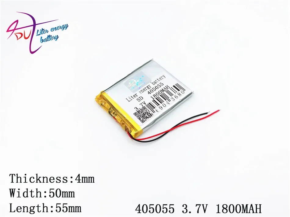 Tablet battery 3.7V 1800mAh 405055 Universal Li-ion  for tablet pc 7 inch 8  9  Mp3 MP4 GPS mobile bluetooth