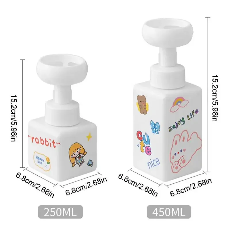 250/450 ml Blume Form Schaum Pumpe Dispenser Flasche Kunststoff SquareEmpty Flüssigkeit Hand Seife Shampoo Container Cartoon Jar für Zuhause