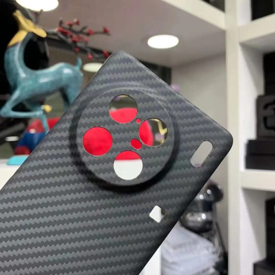 Real Carbon Fiber Case for VIVO X90 Pro Plus Cover Lens Protector Anti-fall Shockproof Cover Phone Shell