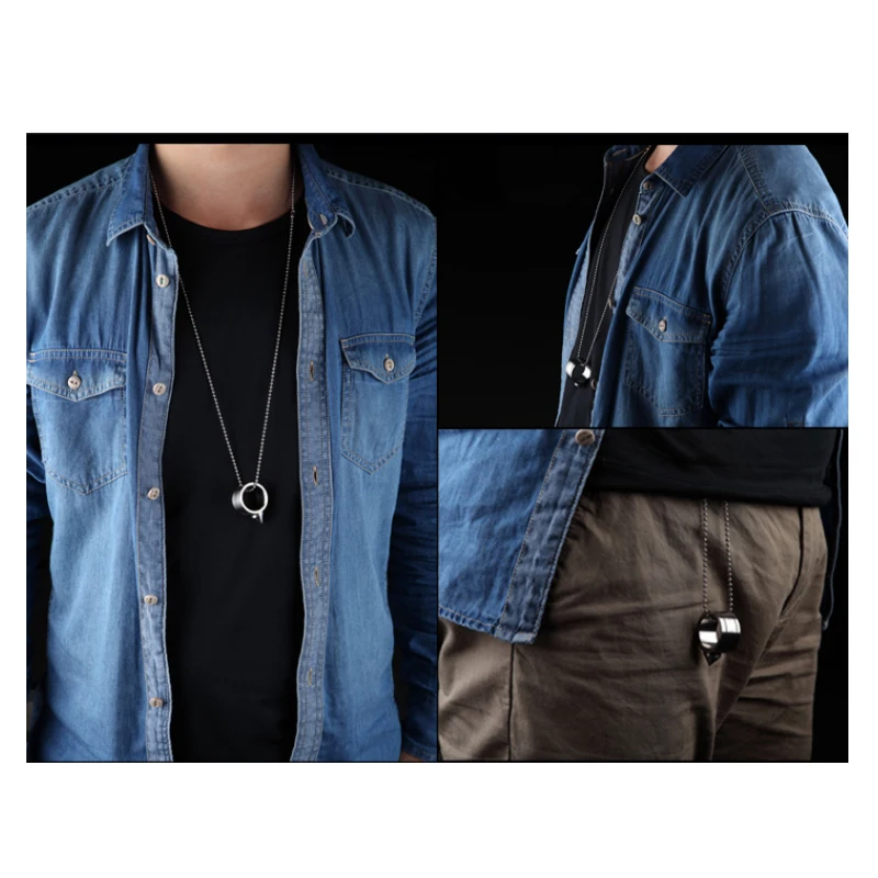 1PC Outdoor EDC Stainless Steel Self-Defense Necklace Ring Broke Window Anti-wolf Protective Tools Punk Rings Brass Tools
