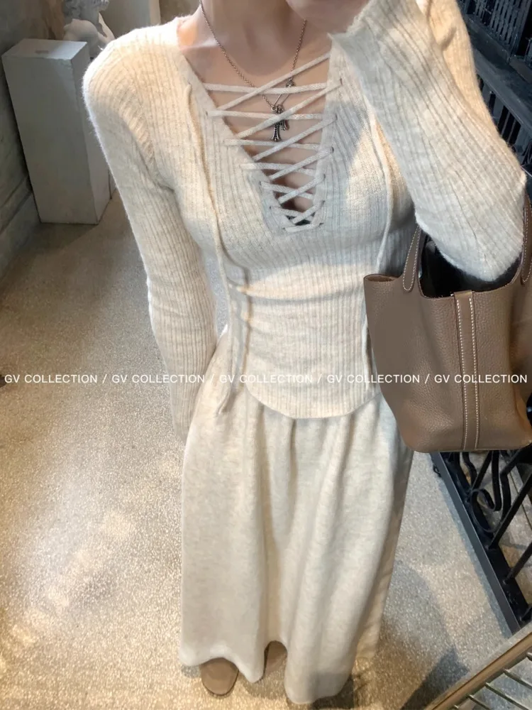 

2025 autumn winter new in matching sets Women Sweater pull tops Skirt 2 piece sets women outfit conjuntos femininos elegantes