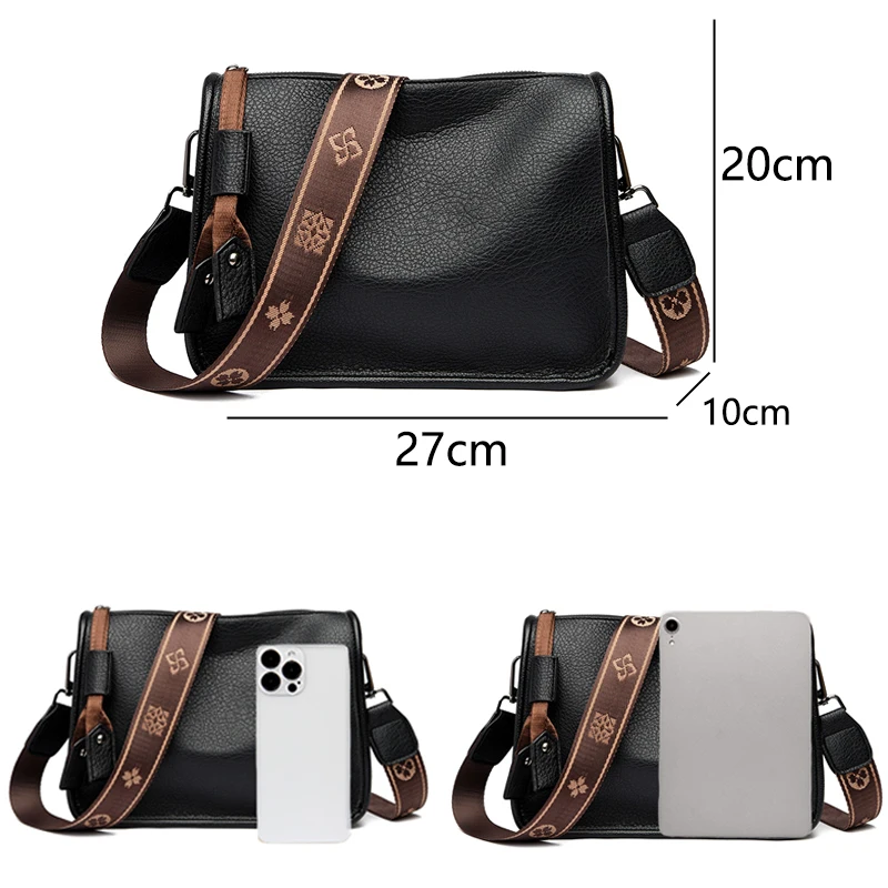 High Quality  Leather Women Tote Bag Luxury Soft Cowhide Ladies Shoulder Crossbody Bags 2024 Fashion Female Messenger Sac