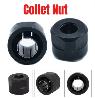 2pcs 12mm 12.7mm Steel Collet Nut For 3612 3600H RP2300 RP2301 MT3600 Plunge Router Parts Black Power Tool Accessories