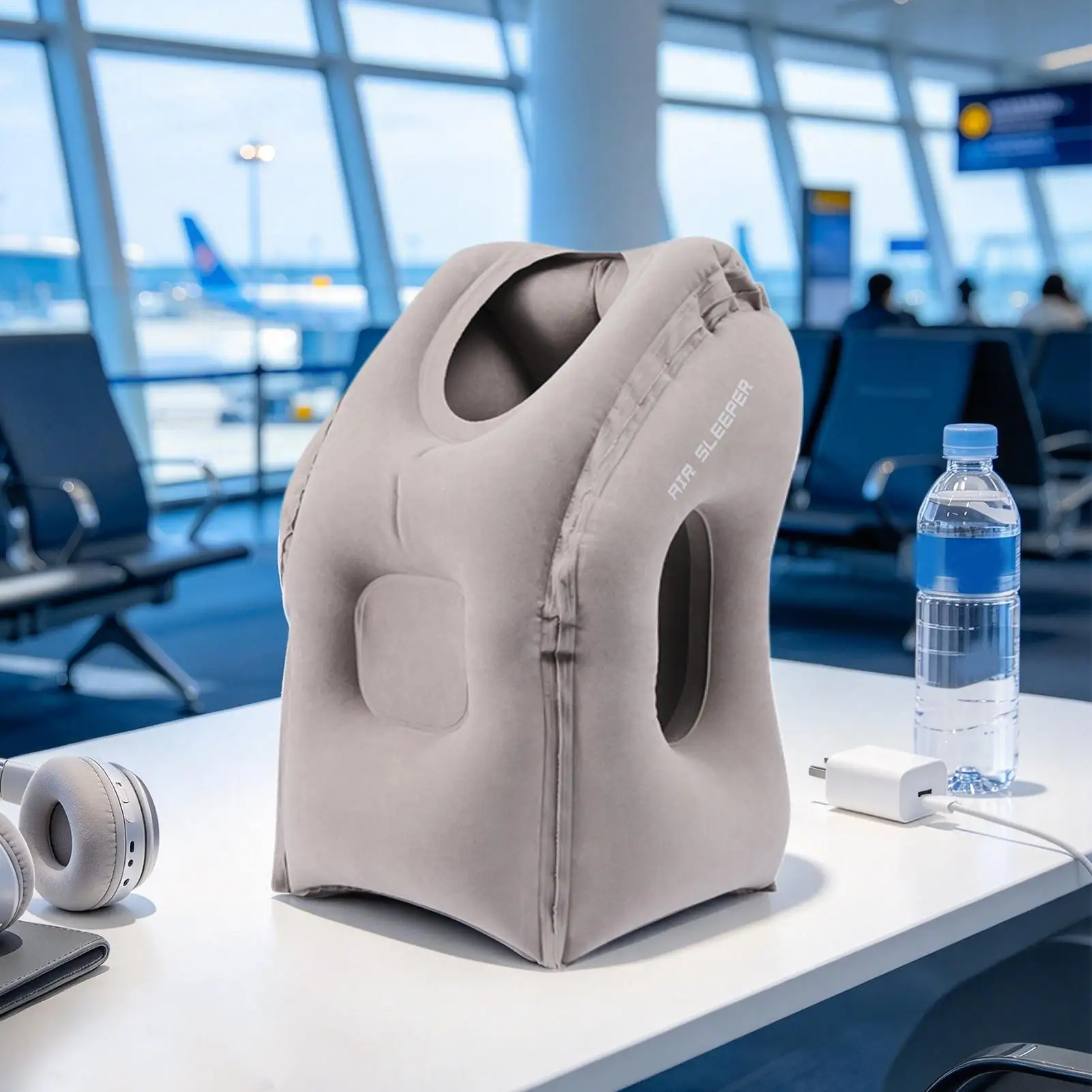 Airplane Pillow Inflatable Comfortable Ergonomic Head Support Airplane Travel Pillow Neck Cushion For Office School Car Train