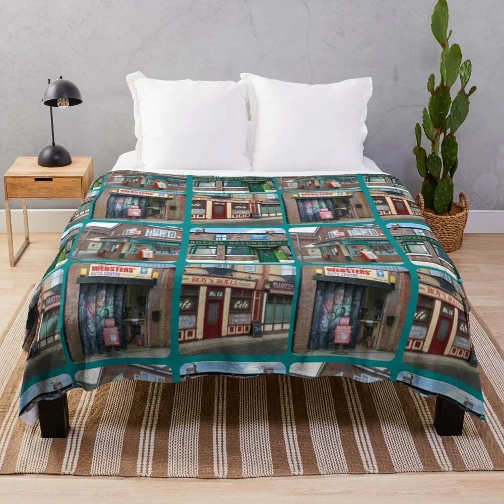 

Corrie iconic buildings Throw Blanket Furry Flannel Beautifuls Blankets