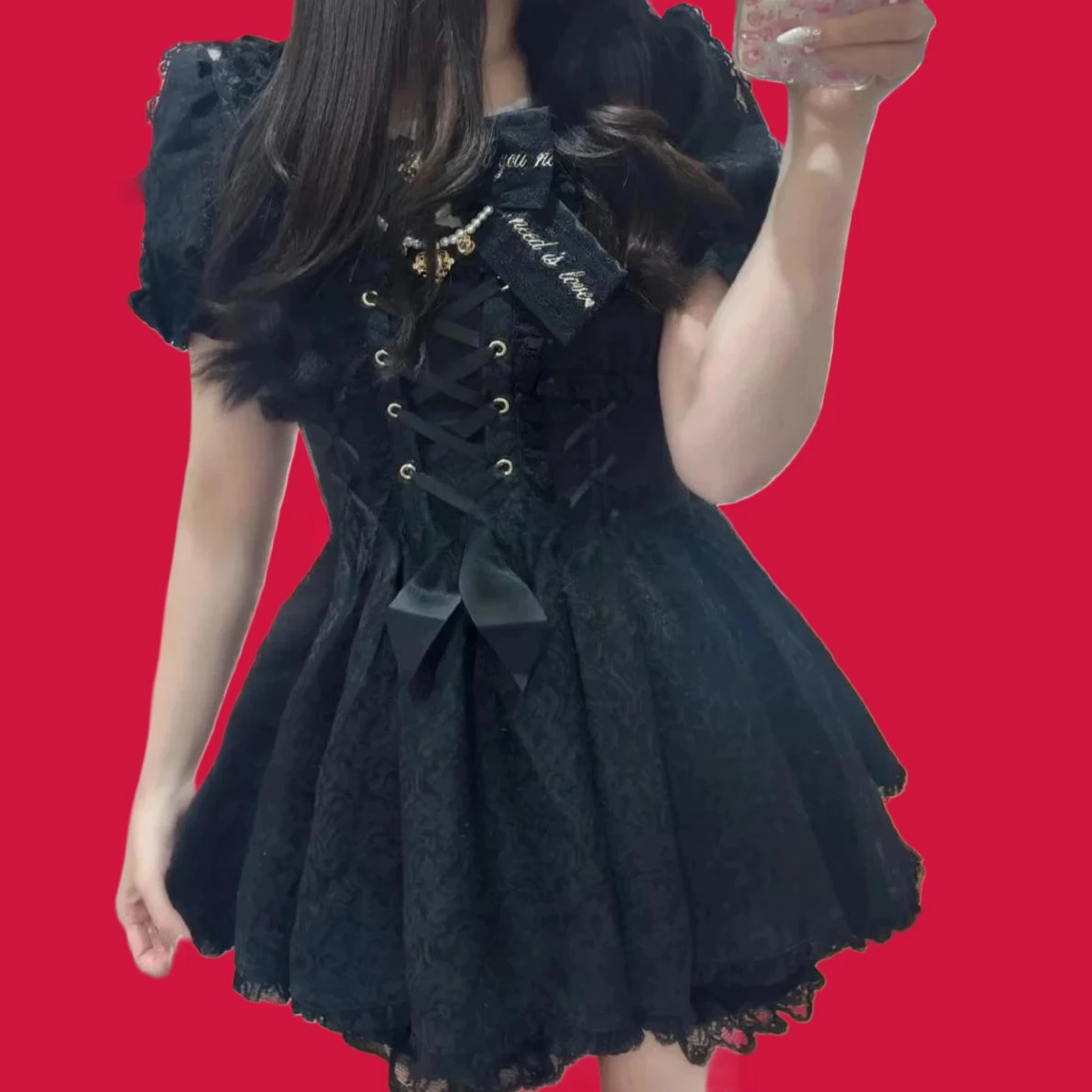 

Женские комплекты из 2 предметов в японском стиле на весну и осень, новый милый комплект из платья и шорт с большим бантом и короткими рукавами