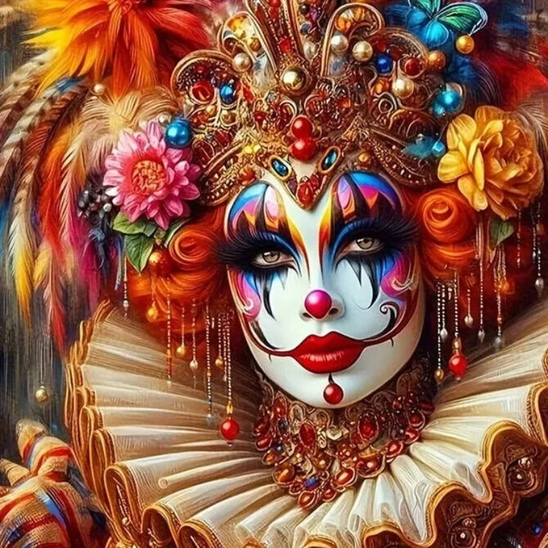 

Joker 5D DIY Diamond Paintings Colorful Mosaic Complete Kit Flower Diamond Embroidery Art Room Decoration