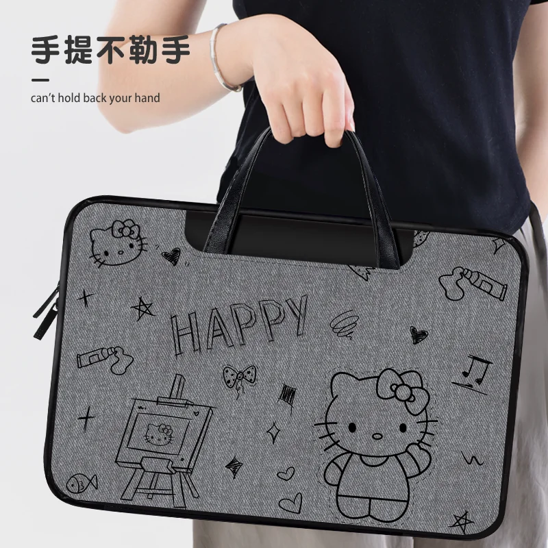 Disney Stitch Cute Laptop Bag 13 14 15 Inch Waterproof Hello Kitty Laptop Bag for Macbook Air Pro 16 Dell Xiaomi Huawei Handbag