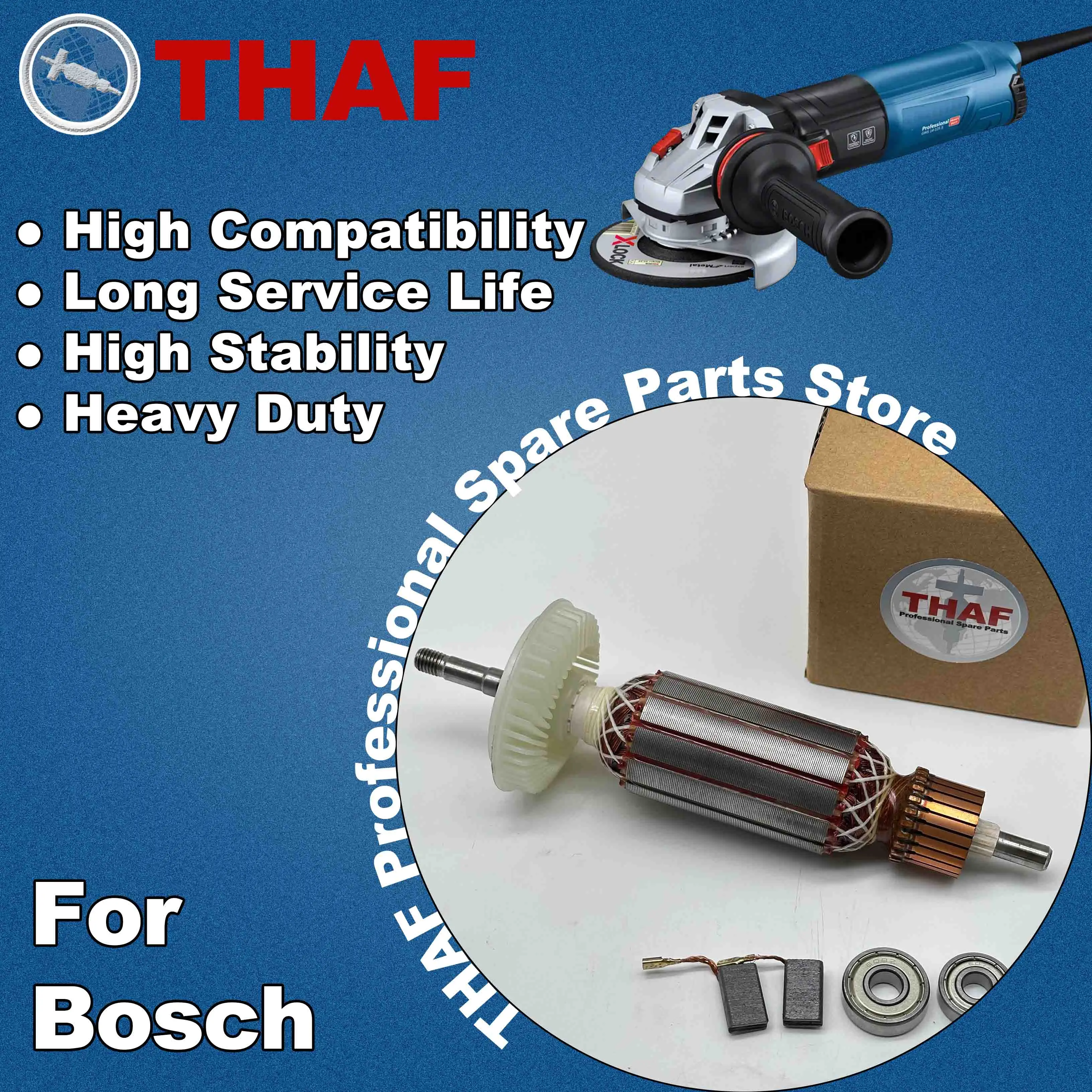 AC 220V 240V GWS14-125 Armature Rotor For BOSCH Angle Grinder Spare Parts Grinder GWS 14-125