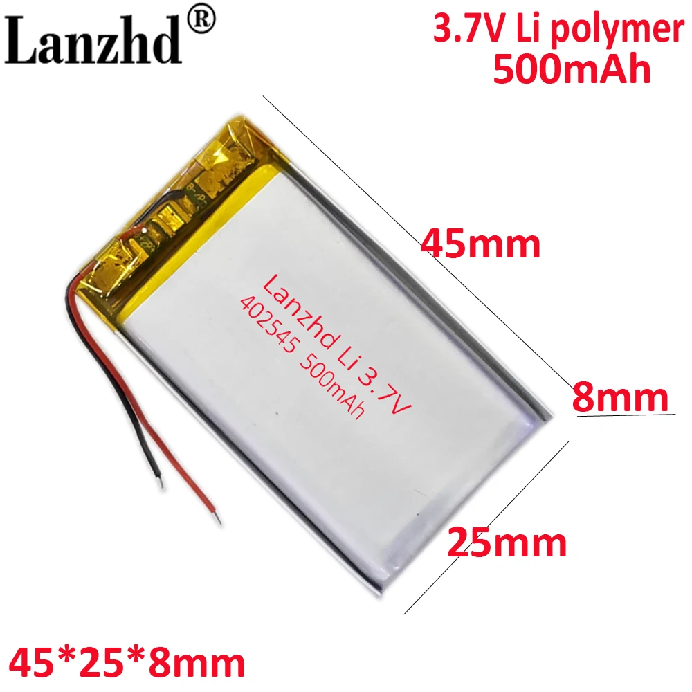 

3.7V polymer 402545 042545 402445 For VCR Recorder Bluetooth small toy 450mAh battery