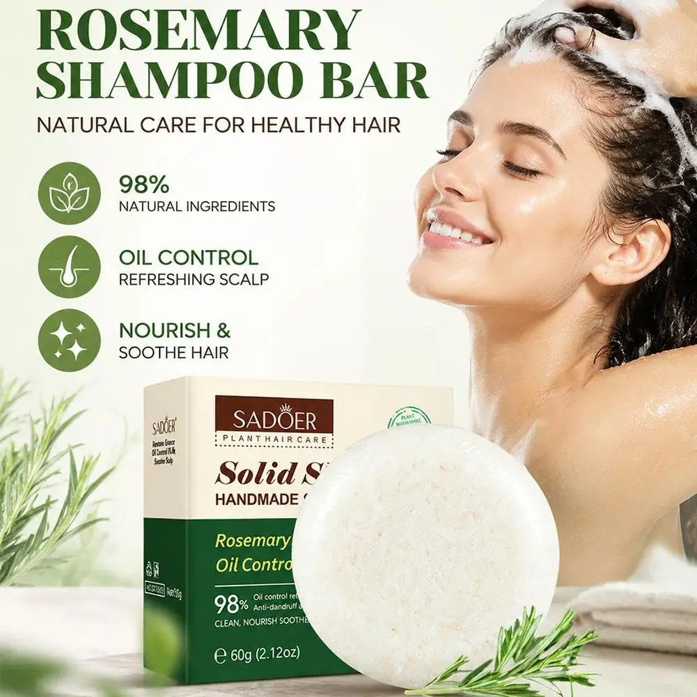 Rosemary Rose Shampoo Soap Solid Shampoo Bar Deeply Cleanses Nourishes Hair Plant Essential Oils Care For Hair Scalp Care