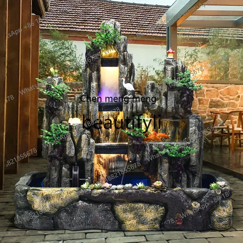 D178  Alpine and flowing water fountain feng shui wheel lucky rockery ornaments, fish tank water curtain, landscape