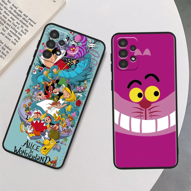 Disney Alice Wonderland For Samsung Galaxy A91 A81 A71 A51 A42 A31 A21S A12 A11 A04 S E A02S A01 Core Black Phone Case