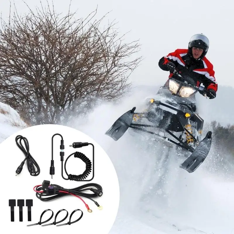 Motorcycle Helmets Heated Visors Cable Set With Battery Option Waterproof Cord for Winter Riding Safety