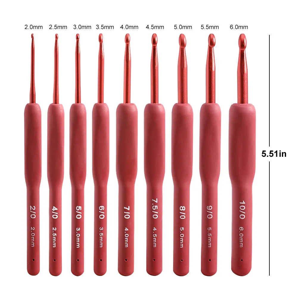 9Pcs/Set Sewing Crochet Hooks Needle Aluminum Crochet Needle Set DIY Knitting Needles For Sweater Weave Sewing Knitting Tool