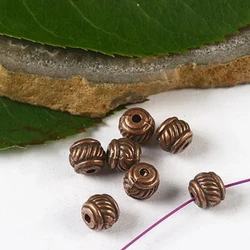 30pcs 5*4mm Copper-tone Drum Shaped Design Spacer Beads H2774 Beads for Jewelry Making