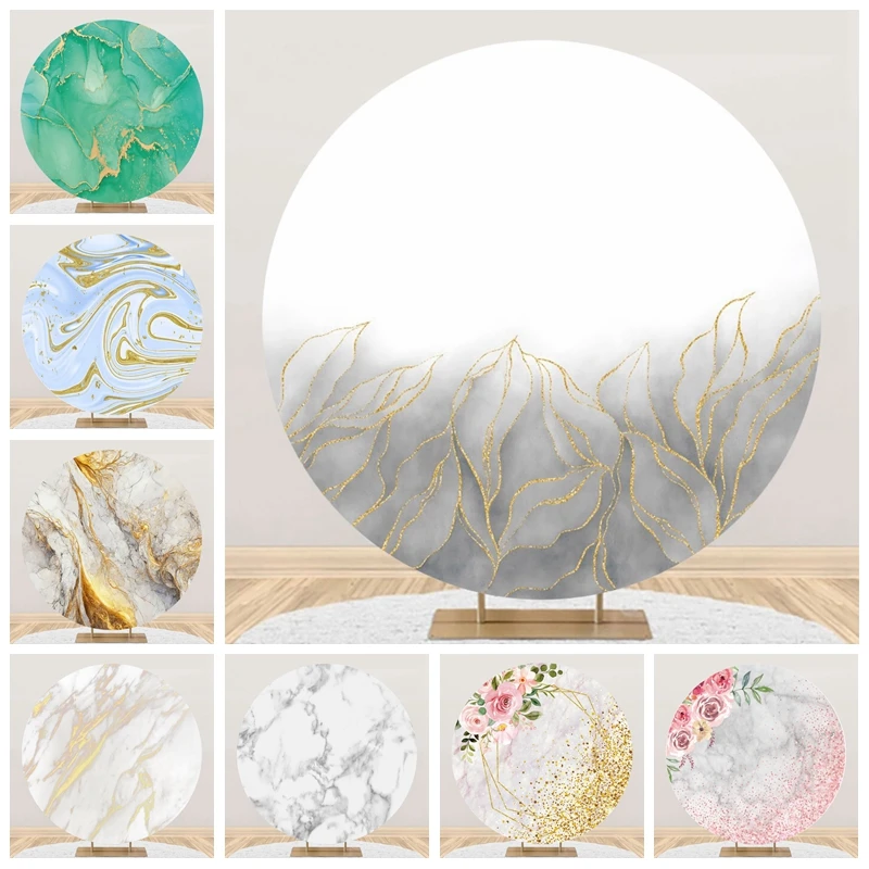 

Color Marble Texture Round Photography Backdrop Abstract Gradient Background Baby Shower Birthday Wedding Background Cover