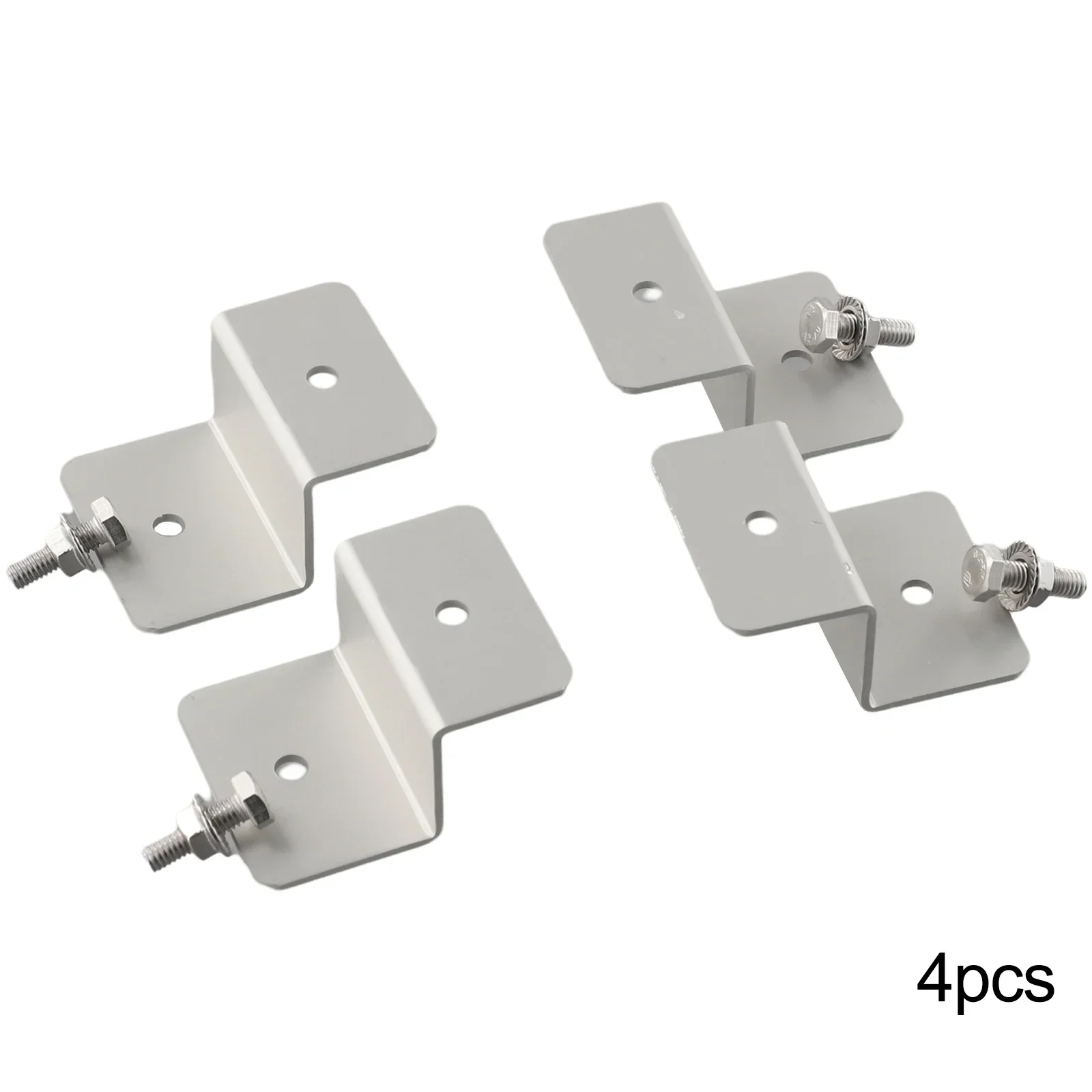 Easy to Install Solar Panel Mounting Brackets, 4pcs Z Style Panel Mounts, Wide Compatibility, Stainless Steel Fasteners