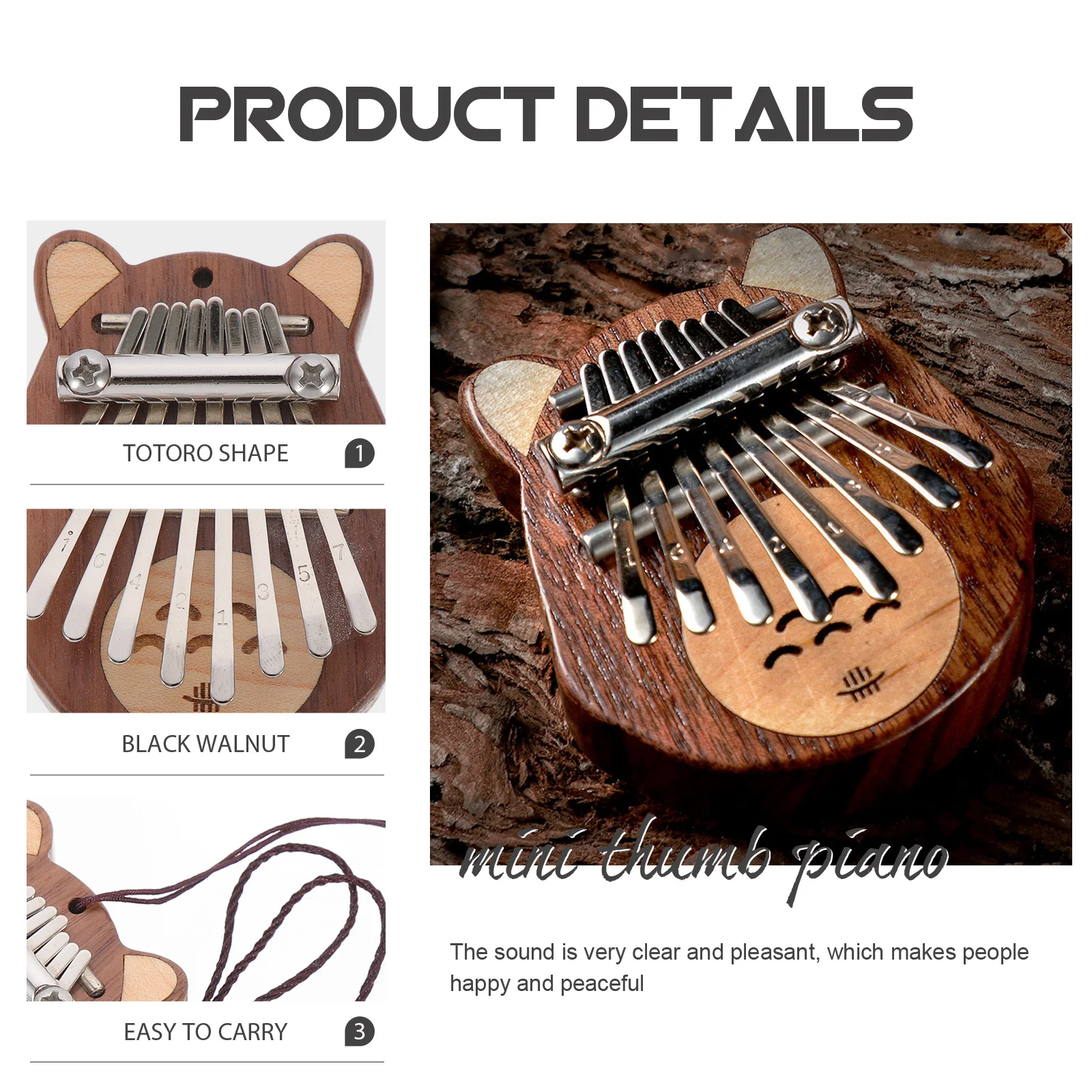 

1 Set Mini Thumb Piano Wooden Kalimba For Beginners Portable Finger Instrument Small Kalimba Home Use Music Lightweight Musical