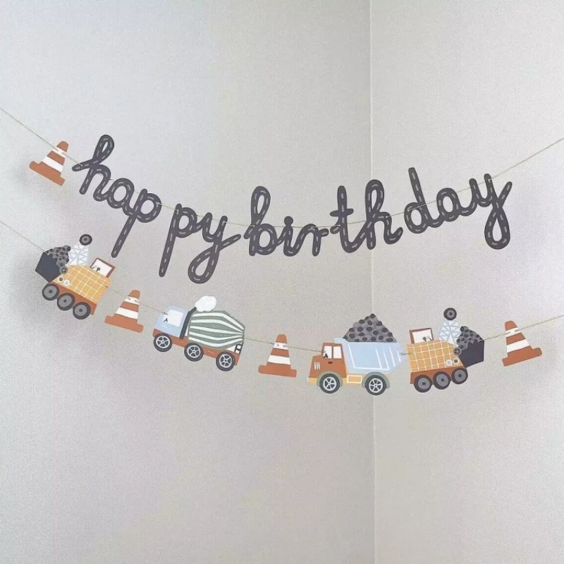 Car Happy Birthday Children\'s Birthday Party Decoration Background Banner, Birthday Party Photography Props，Birthday gift