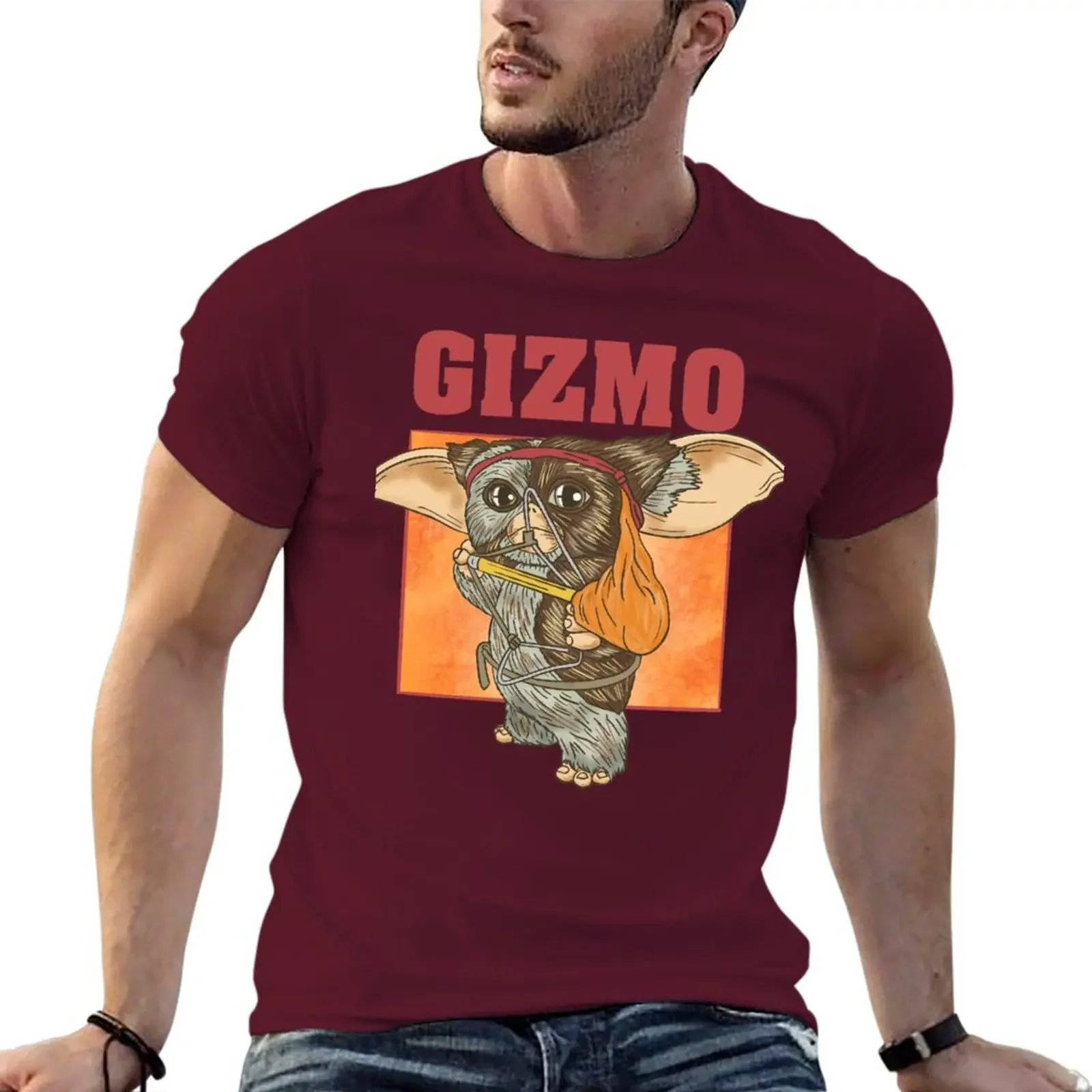 streetwear fashion vintage Gizmo Rambo oversized t shirts quick-drying t heavyweight quick drying t-shirt mens clothes Summer