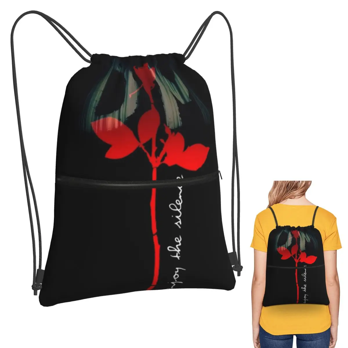 

Electronic Rock Depeche Cool Mode Backpacks Fashion Drawstring Bags Storage Bag Book Bags for Man Woman School