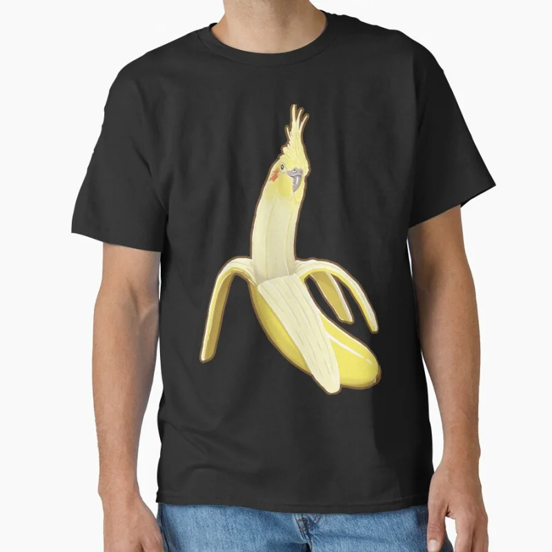 

Cute Bananaaaa! - Cockatiel Banana Pattern Funny pet parrot gift T-shirt for bird lover large size tee Adult Tops S-6XL
