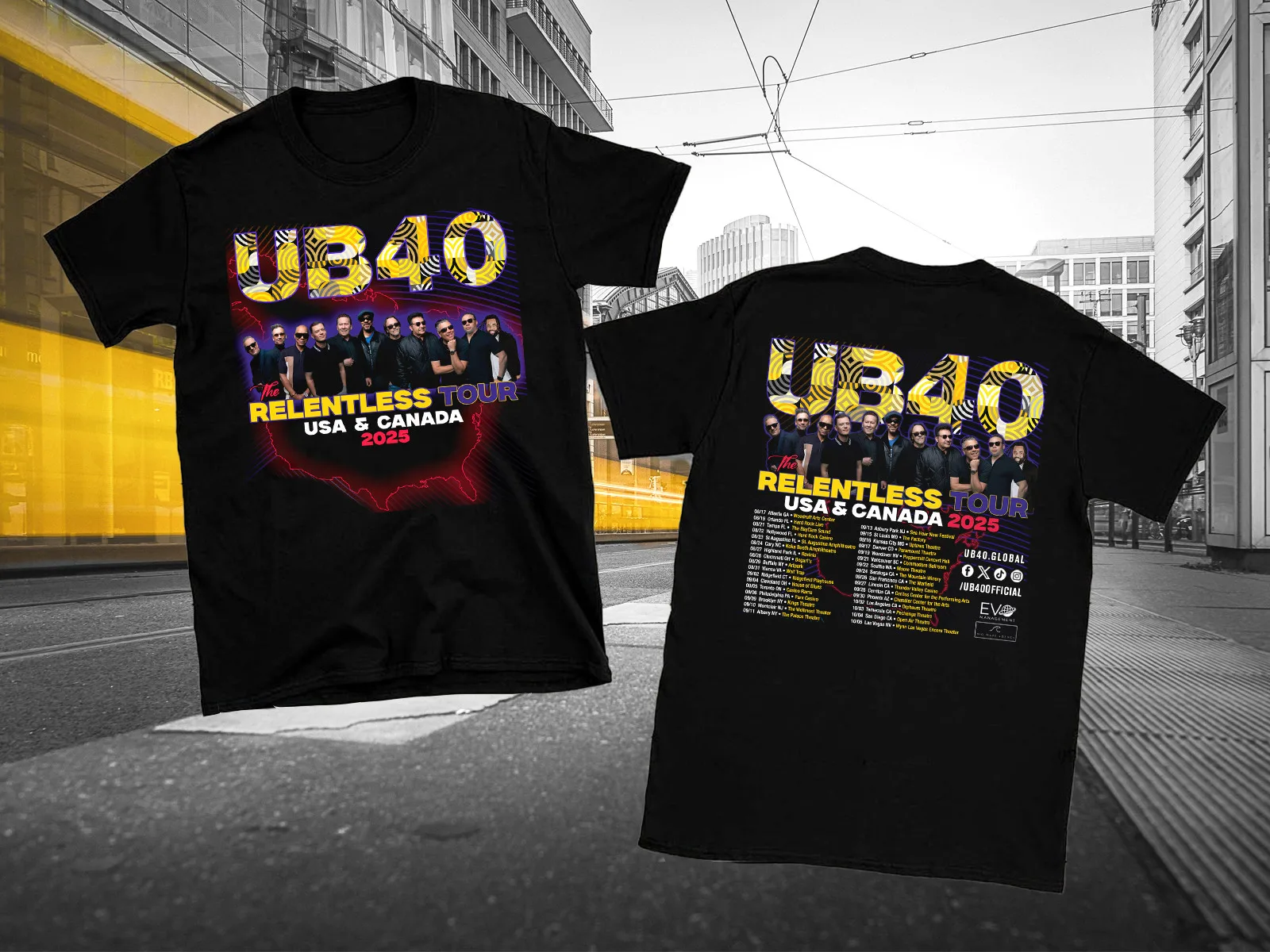 

2 Sides UB40 Band - The Relentless Tour 2025 Shirt Black Unisex S-4XL 1A0155
