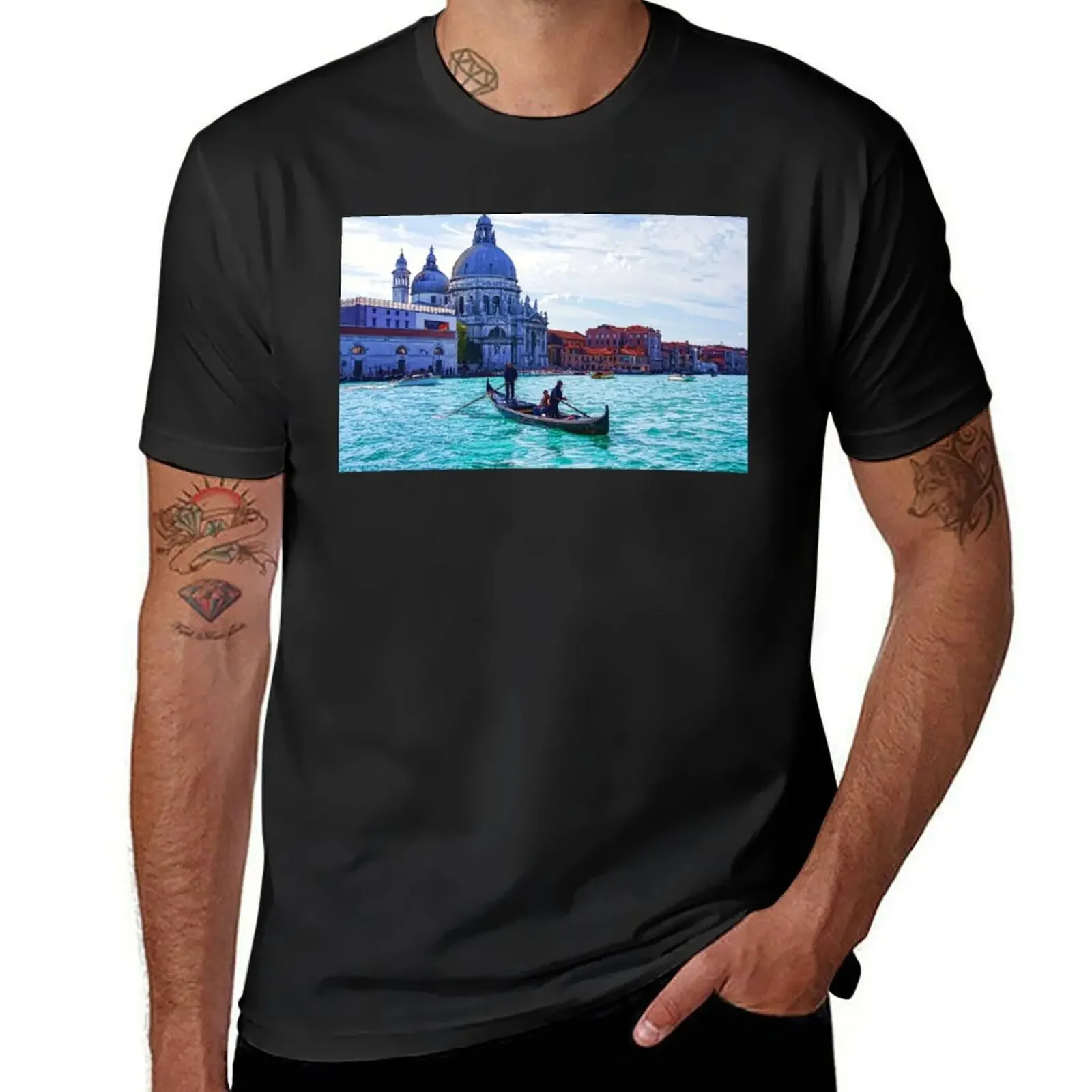 Impressions of Venice - Traghetto Crossing the Grand Canal T-Shirt plus sizes hippie clothes oversized t shirts for men