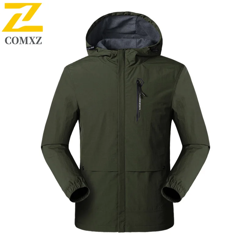 Autumn Camping Waterproof Jacket Men's Outdoor Leisure Sports Windproof Windbreaker Travel Hunting Running Fishing Hooded Coat