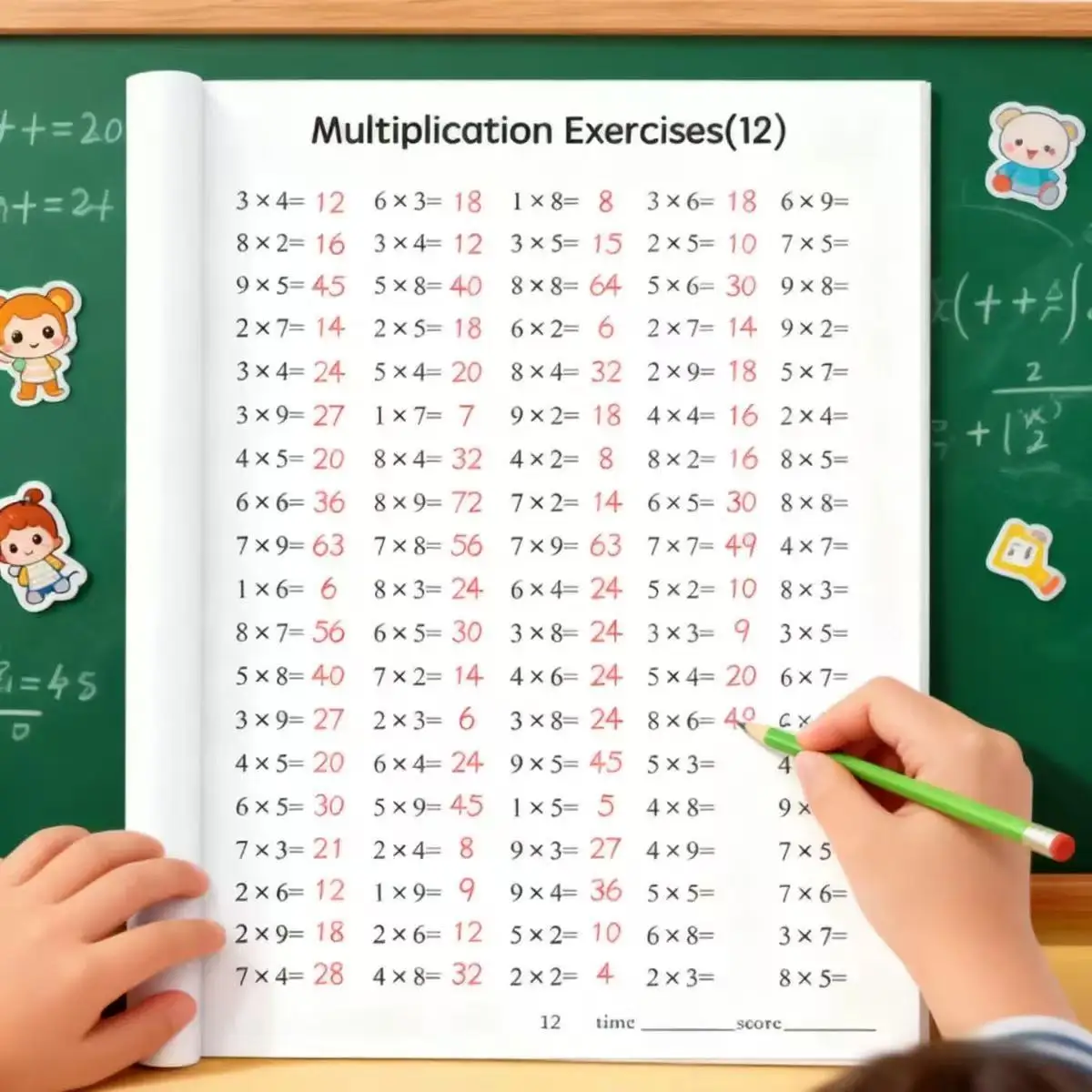 48 Pages Workbook for Practicing Math Facts: Multiplication And Division Up to 99 for 2Nd, 3Rd, And 4Th Graders