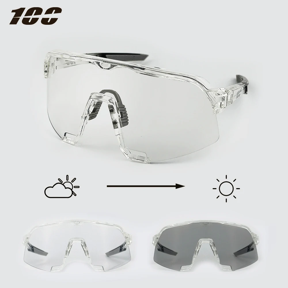 Photochrome Fahrrad-Sonnenbrille für Damen und Herren, Outdoor UV400 MTB Fahrradbrille, Sportbrille für Straßen- und Mountainbikes
