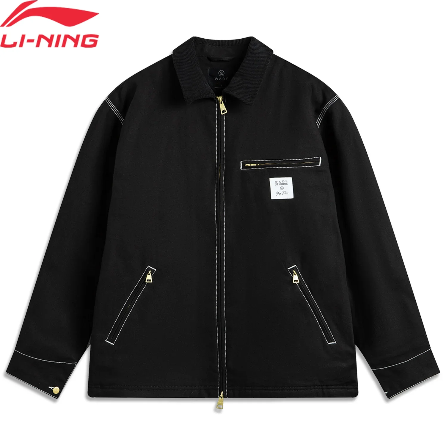 

Li-Ning Men Wade Waist-Length Padded Jackets Loose Fit Zipper Design LiNing Leisure Fashionable Coats AJMU281