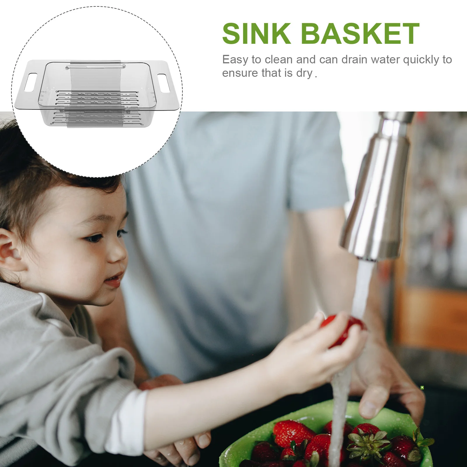 

Smooth Sink Drain Basket Kitchen Strainer Easy Clean Water Filter Storage Laundry Rack Collapsible