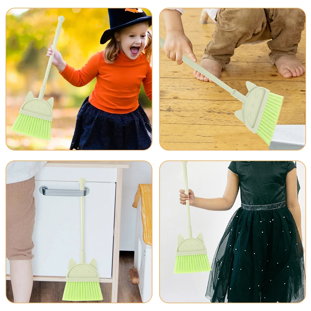 Juego de Mini escoba para niños, 3 uds., limpieza de dibujos animados para interiores y exteriores, suministros para el hogar, escobas para niños, escobas para niños pequeños