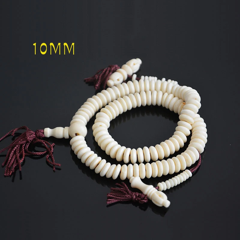 Yak Bone 108 Buddhist Beads Tibetan Design Beaded Jewelry Vintage Ethnic Style