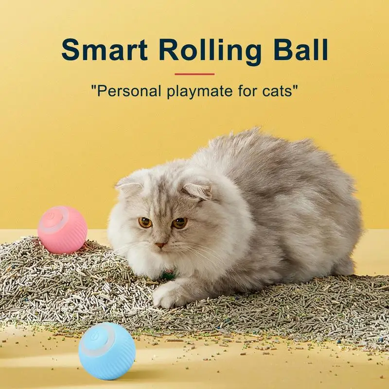 Smart Cat Rolling Ball Toys Rechargeable Cat Toys Ball Motion Ball Self-moving Kitten Toys for Indoor Interactive Playing 2024