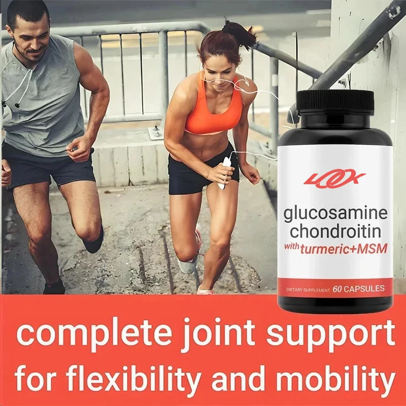 

Glucosamine chondroitin turmeric,a high-quality supplement suitable for men and women,supports joints with 60vegetarian capsules